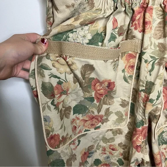 Handmade floral Jean Shortalls overalls casual approximately women’s size XL - Picture 5 of 12